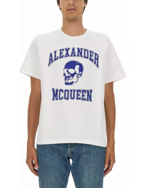 Alexander McQueen Logo Print Skull T-shirt