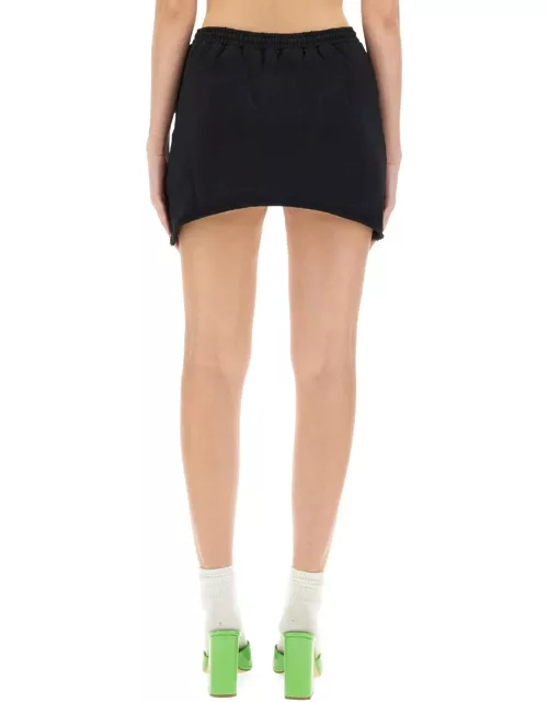 Barrow Black Mini Skirt With Drawstring