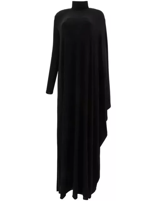 Balenciaga Drape Panel Asymmetric Long Dres