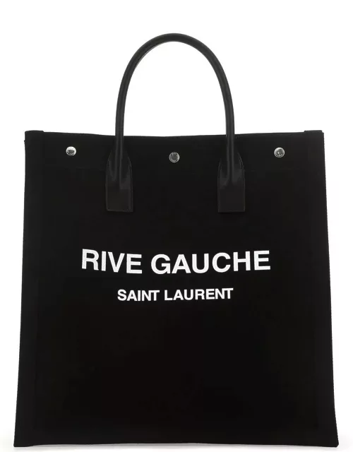 Saint Laurent Black Canvas Rive Gauche Shopping Bag