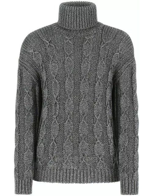 Saint Laurent Melange Grey Viscose Blend Sweater