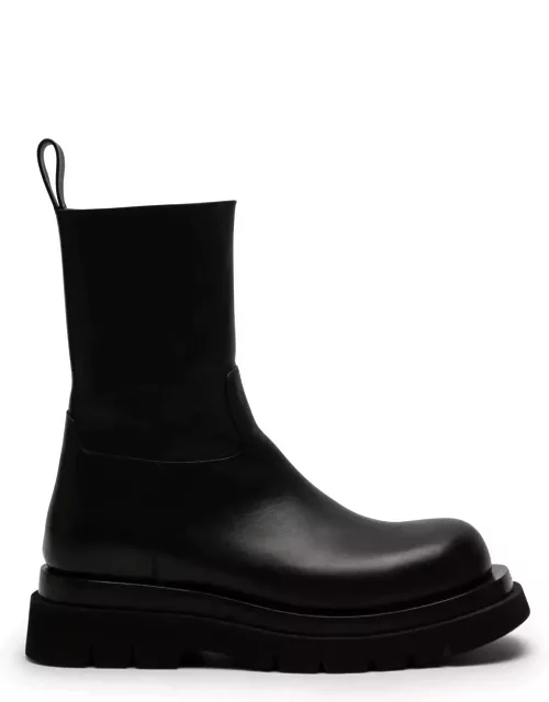 Bottega Veneta Lug Black Leather Boot