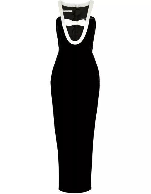 Alessandra Rich Bow-embellished Velvet Maxi Dress - Black - 44 (UK12 / M)