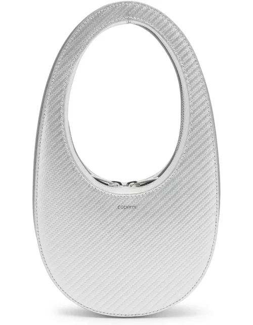 Coperni Swipe Mini Metallic Leather top Handle bag - Silver