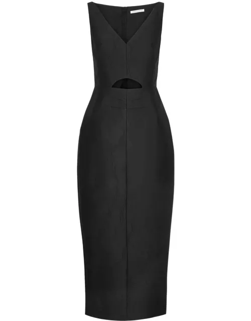 Emilia Wickstead Ilyse Floral-jacquard Midi Dress - Black - 12 (UK12 / M)
