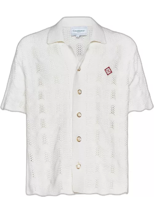 Casablanca Crochet Wave Cotton Shirt