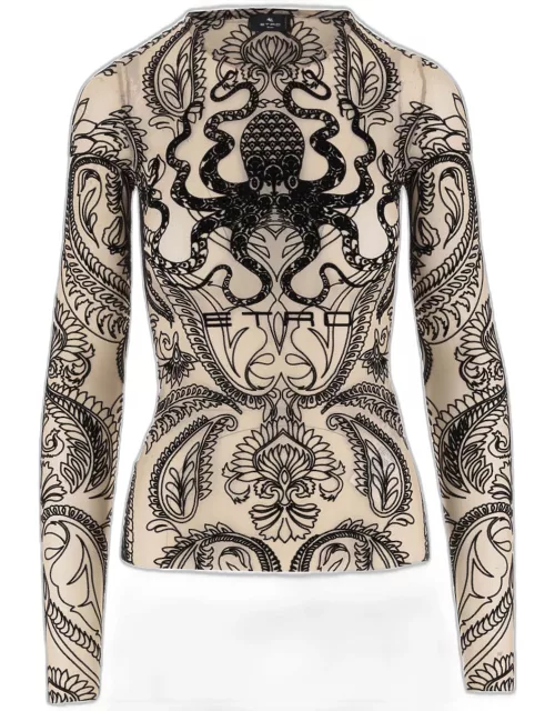 Etro Top In Nude Polyamide Blend