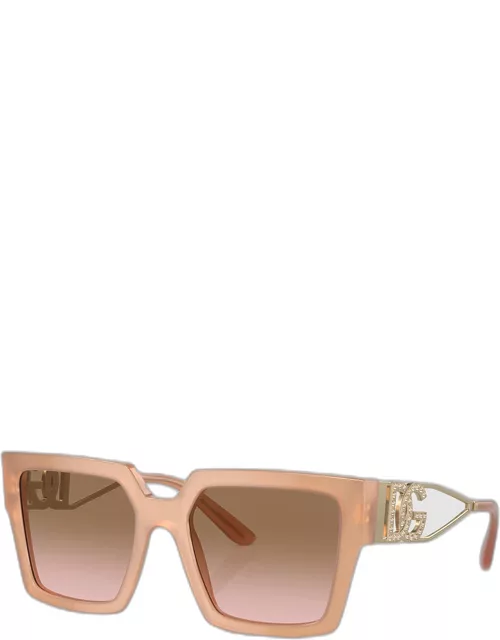 Embellished DG Acetate Square Sunglasse