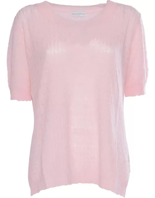 Ballantyne Pink Linen Sweater
