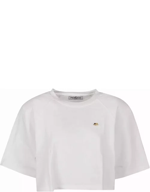 Fiorucci Angel Patch Cropped Padded T-shirt