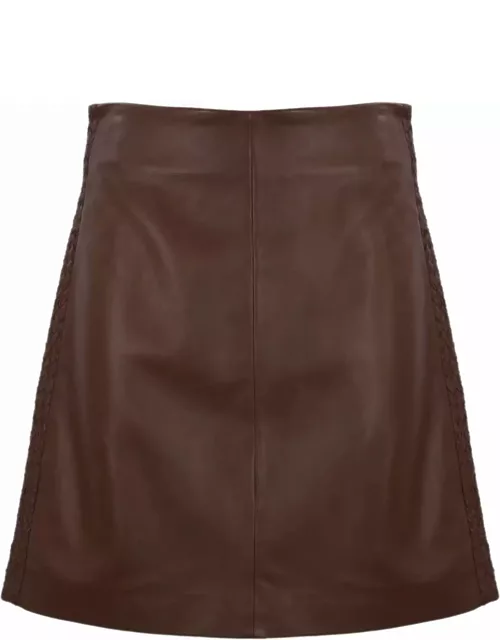 Weekend Max Mara ocra Nappa Leather Skirt