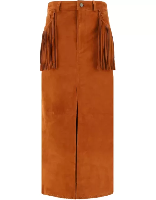 Wild Cashmere Leather Skirt