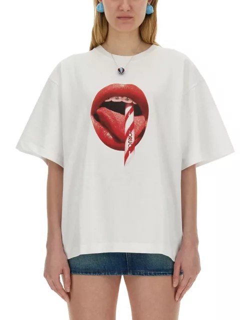 fiorucci t-shirt with mouth print