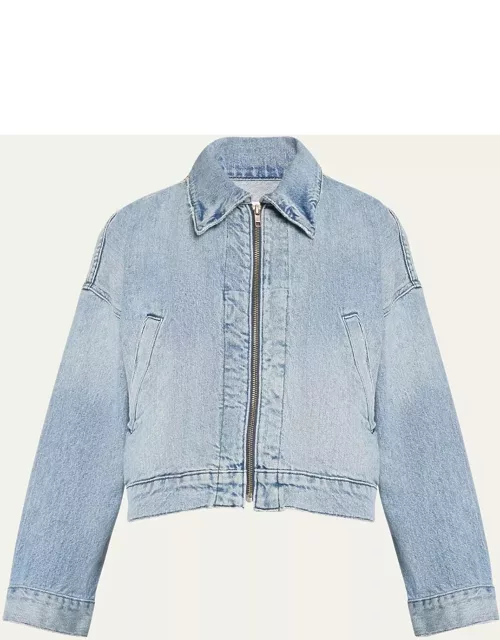 Conway Zip Cropped Denim Jacket