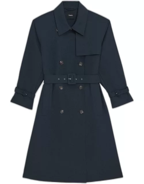 Double-Breasted Wool-Blend Trench Coat