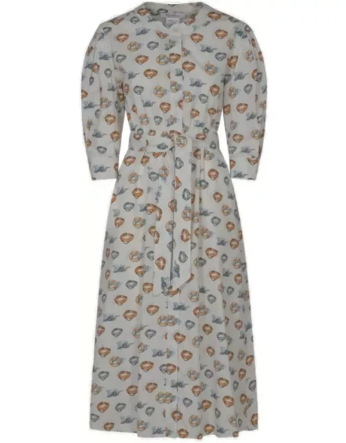 Max Mara All-over Patterned Long-sleeved Dres