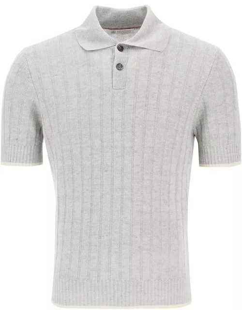 BRUNELLO CUCINELLI ribbed knit polo shirt