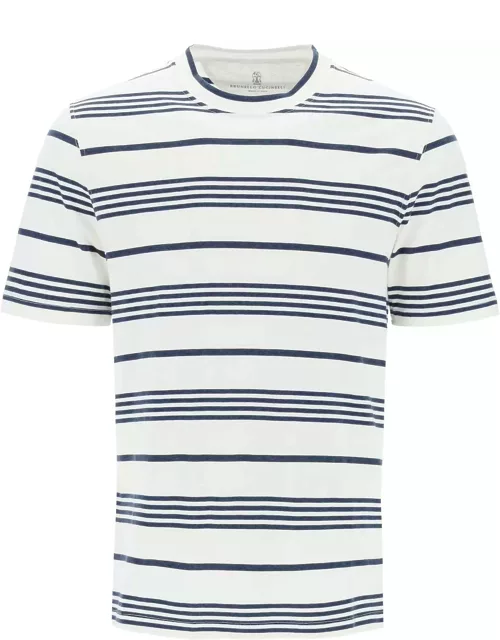 BRUNELLO CUCINELLI striped crewneck t-shirt