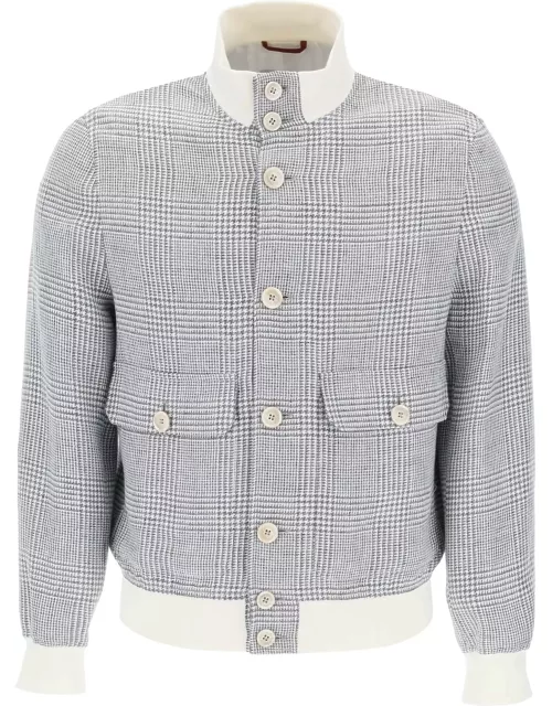 BRUNELLO CUCINELLI prince of wales check bomber jacket
