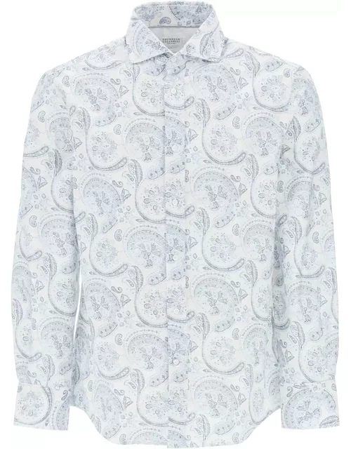 BRUNELLO CUCINELLI oxford shirt with paisley pattern
