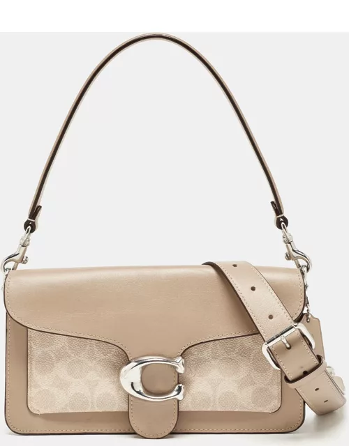 Coach Beige Signature Coated Canvas and Leather Tabby 26 Bag