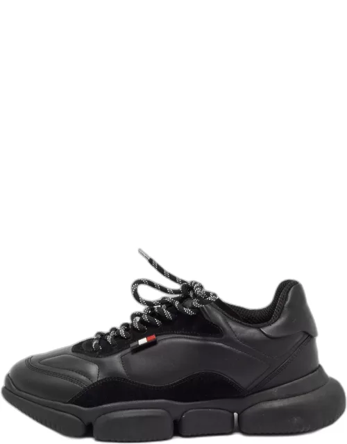 Moncler Black Leather Low Top Sneaker