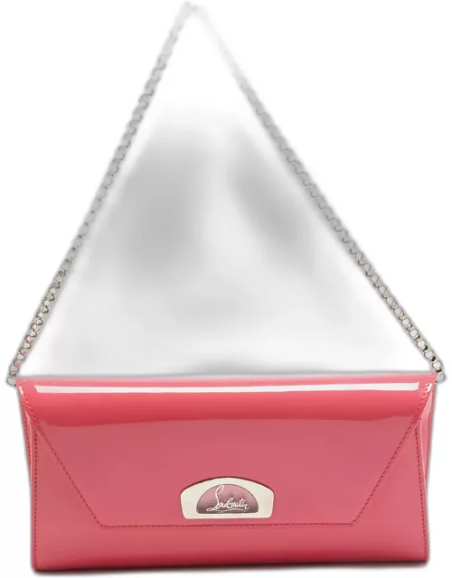 Christian Louboutin Pink Patent Leather Vero Dodat Chain Clutch