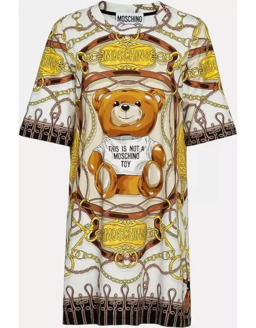 Moschino Multi Military Teddy Scarf Print Dress