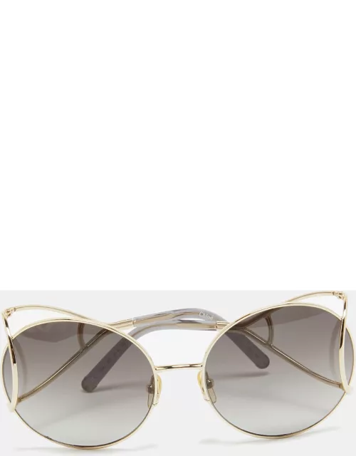Chloé Grey/Gold Gradient CE124S Round Sunglasse