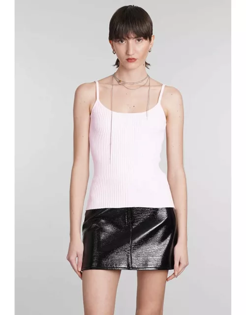 Courrèges Tank Top In Rose-pink Viscose