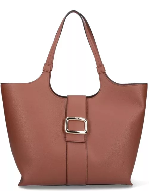 Roger Vivier 'Viv' Choc' Midi Shopping Bag