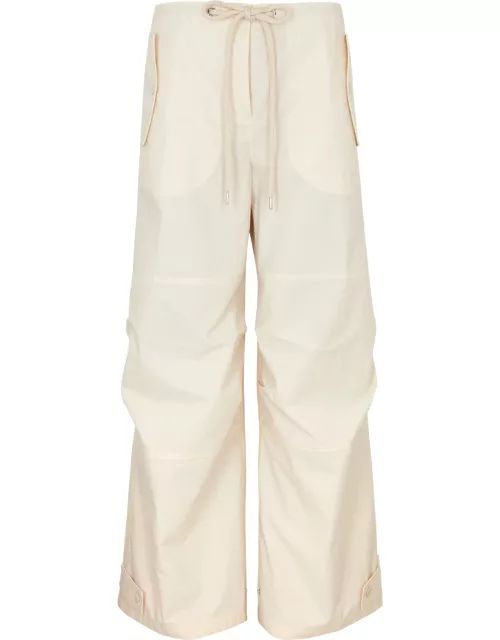 Moncler Wide-leg Cotton Trousers - Ivory - 44 (UK12 / M)