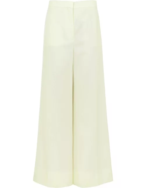 Stella Mccartney Wide-leg Wool Tuxedo Trousers - White - 42 (UK10 / S)