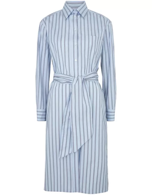 Max Mara Weekend Edipo Striped Cotton Midi Shirt Dress - Blue - 10 (UK10 / S)
