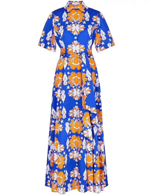 Borgo DE Nor Posie Printed Cotton Maxi Dress - Blue - 10 (UK10 / S)