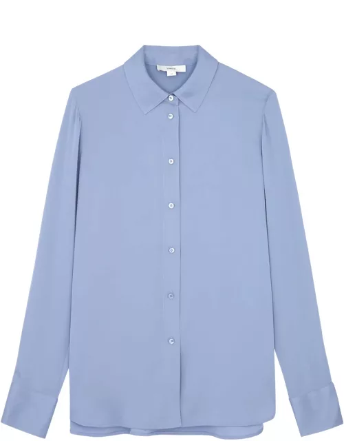 Vince Stretch-silk Shirt - Blue - L (UK14 / L)