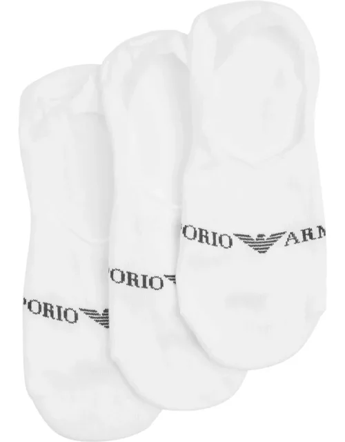 Emporio Armani Logo Cotton-blend Trainer Socks - set of Three - White - S/M S/