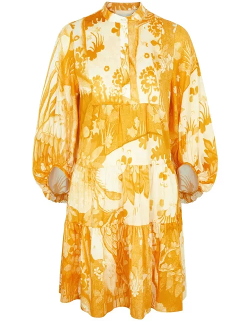 Erdem Printed Cotton Mini Dress - Yellow - 10 (UK10 / S)