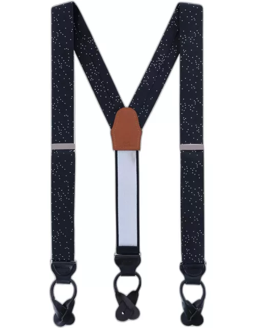 Men's Mystere Metallic Polka-Dot Silk Suspender Brace