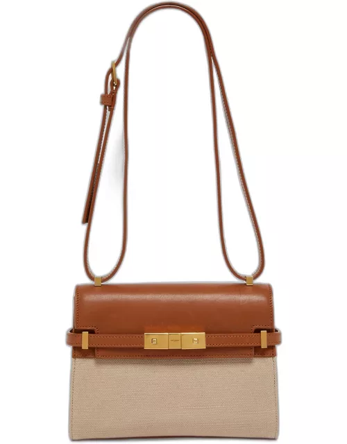 Manhattan Mini Crossbody Bag in Canvas and Leather