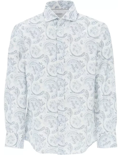 Brunello Cucinelli Oxford Shirt With Paisley Pattern