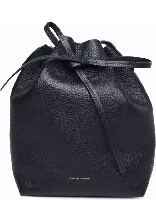 Mansur Gavriel Mini Bucket Bag In Black Leather