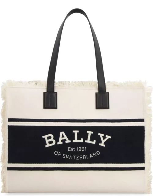 Bally Crystaliaew Canvas And Leather Shopping Bag