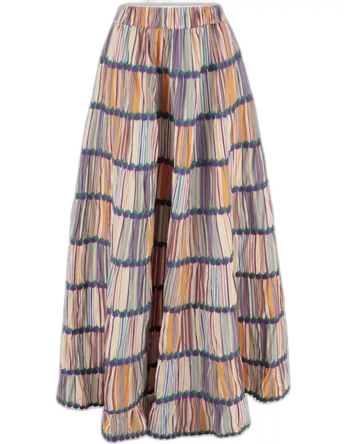 Flora Sardalos Cotton Skirt With Striped Pattern