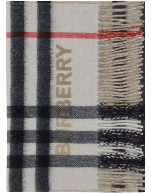 Burberry Checked Pattern Fringe Detailed Scarf