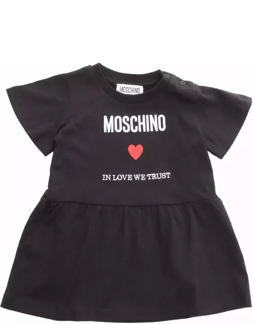 Moschino Black Dress With Logo