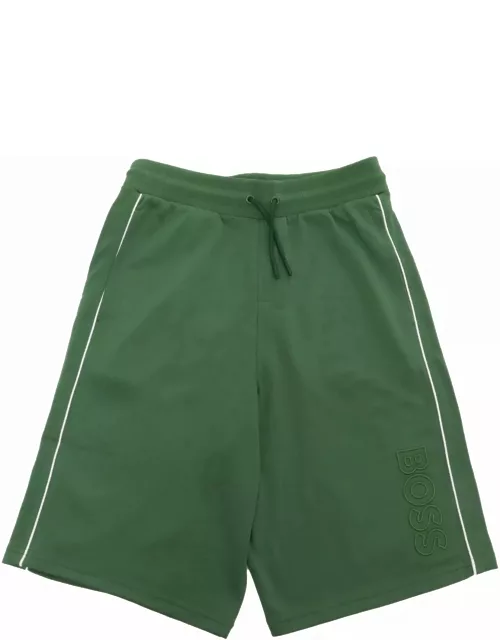 Hugo Boss Green Shorts With Logo