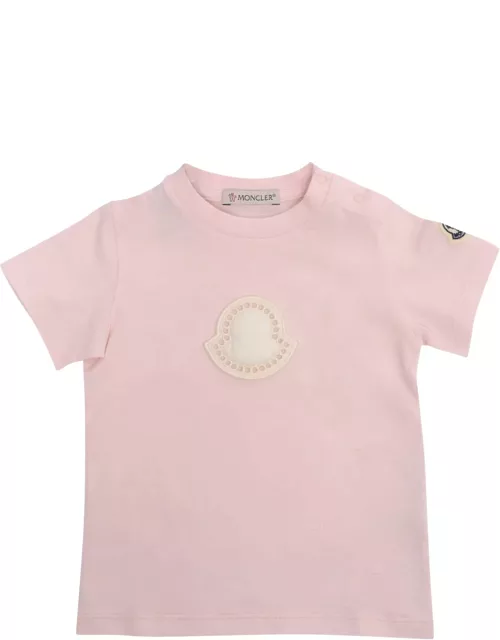 Moncler Pink T-shirt With Logo