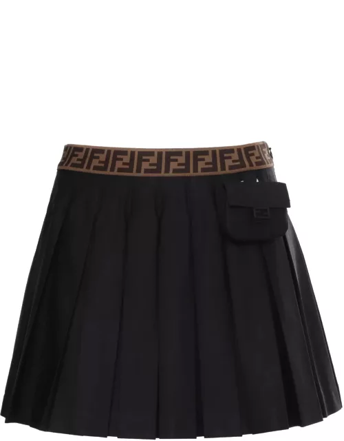 Fendi Gabardine Black Skirt