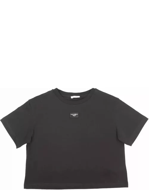 Dolce & Gabbana D & g Black Cropped T-shirt